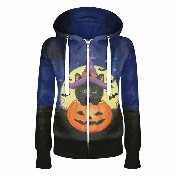 Sudadera con Capucha y Cierre Estampada Digital - Unisex