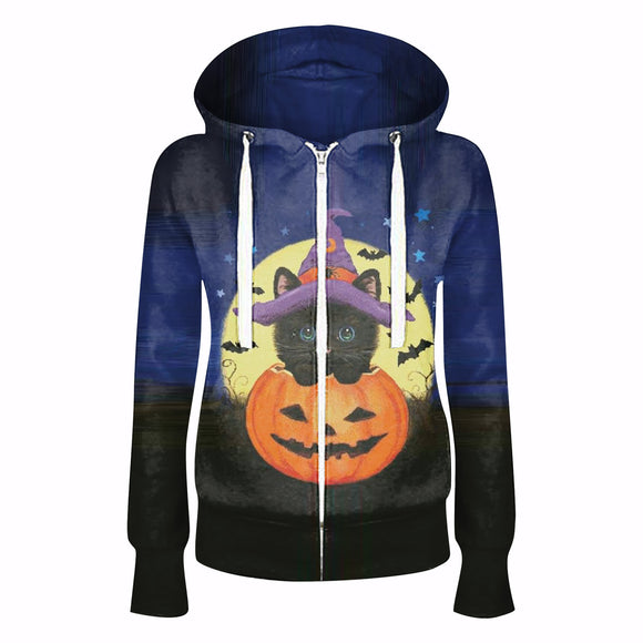 Sudadera con Capucha y Cierre Estampada Digital - Unisex