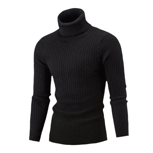 Suéter Hombre Cuello Alto Retro Tejido Floral Trenzado - Image 5