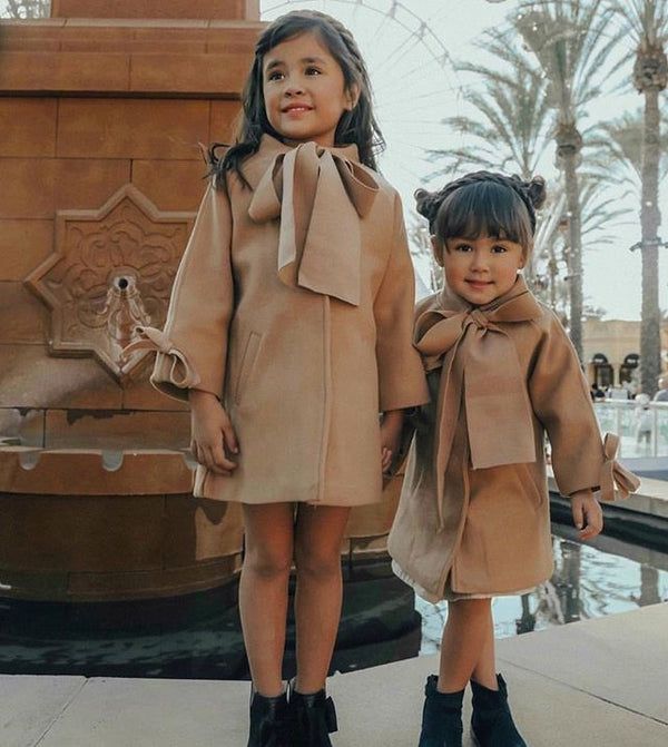 Abrigo Largo Elegante de Lana para Niña