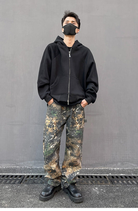 Jeans Hombre Patrón Camuflaje Árbol Corte Recto Oversize - Image 6