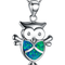 Fashion Plateado filled Azul opal sea turtle pendant necklace for women female Animal wedding ocean beach jewelry gift I