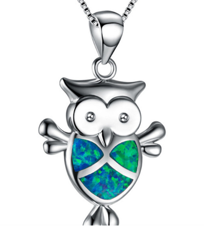 Collar colgante tortuga marina con ópalo azul y plata laminada para mujer - Image 12