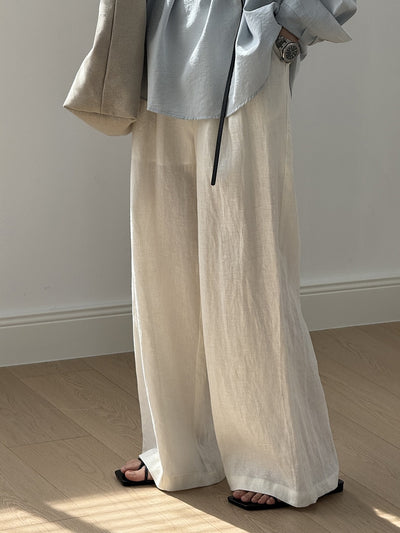 Pantalón Drapeado Slim Cintura Alta con Pierna Ancha - Image 11