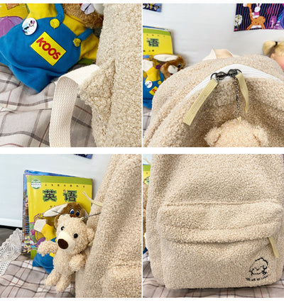 Mochila de Viaje Estilo Occidental con Gran Capacidad y Acabado Peluche - Image 11