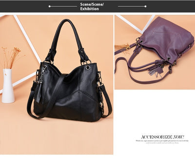Bolso Bandolera de Cuero PU con Detalles de Costura y Borlas para Mujer - Image 45