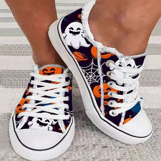 Zapatillas Bajas Halloween Calabaza Cabeza de Fantasma Impresión 3D - Image 5