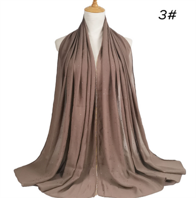 Pañuelo de Gasa Perla con Cuentas 70x180cm - Elegancia Versátil - Image 24