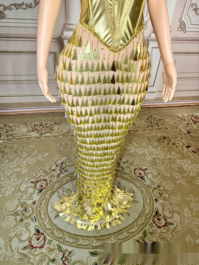 Vestido Sirena Formal Ajustado con Diseño Brillante y Cintura Ceñida - Image 10