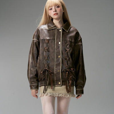 Chaqueta de Piel Teñida y Lavada al Agua