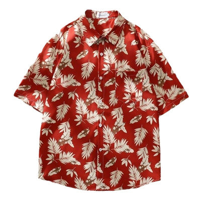 Camisa de Playa Hawaii Ice Silk con Estampado Tropical - Image 5