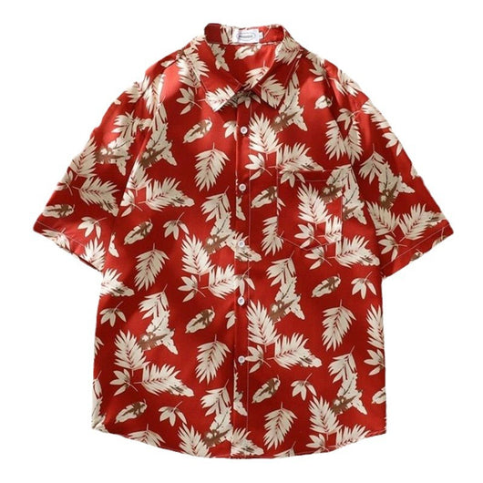 Camisa de Playa Hawaii Ice Silk con Estampado Tropical - Image 5