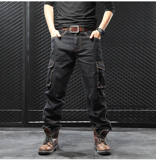 Pantalones Cargo Rectos Holgados Talla Grande para Hombre - Image 11
