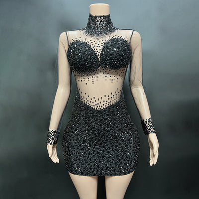 Vestido Corto Slim con Cuello Gasa y Cierre de Cremallera - Image 6