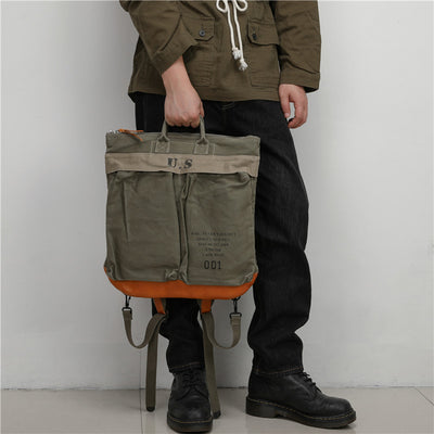 Mochila Estilo Retro Americana de Lona Desgastada para Hombre - Ideal para Aventuras al Aire Libre