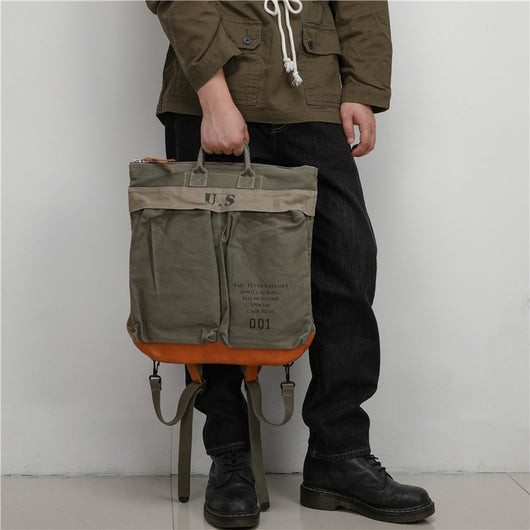 Mochila Estilo Retro Americana de Lona Desgastada para Hombre - Ideal para Aventuras al Aire Libre