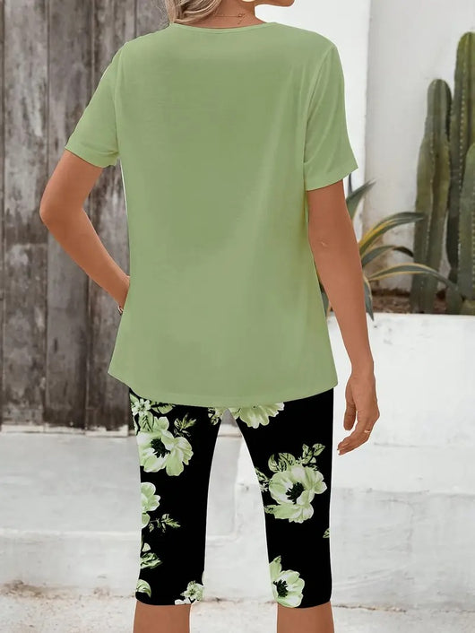 Camiseta Floral Casual de Manga Corta para Mujer - Image 2