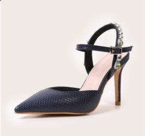 Sandalias de Tacón Stiletto con Punta Afilada y Diseño de Serpiente Brillante - Image 2