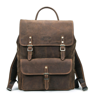 Mochila Vintage de Cuero Crazy Horse para Hombre - Black Angel Retro - Image 9