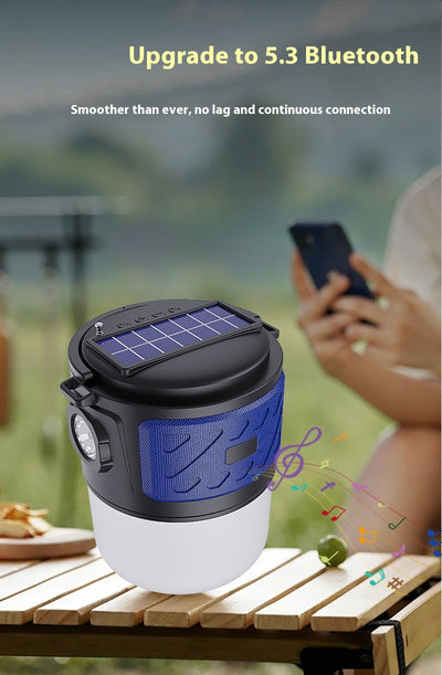 Linterna Solar Portátil con Altavoz Bluetooth y Cargador Inalámbrico - Image 16