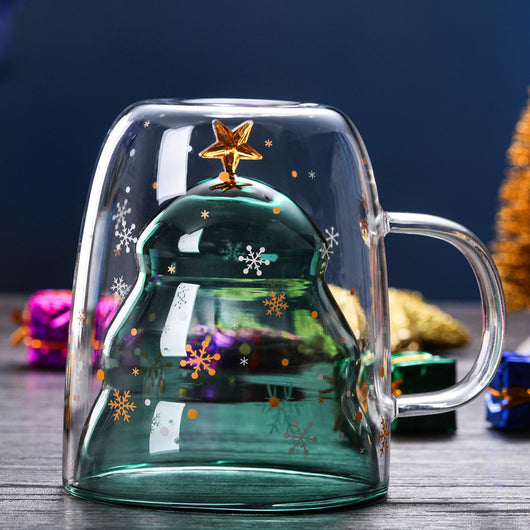 Vaso Navideño de Cristal Doble con Estrella de Deseos - Resistente al Calor - Image 3