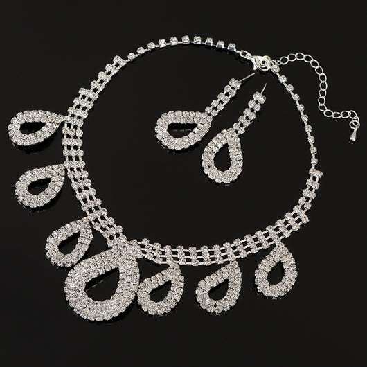 Conjunto de Joyas Nupciales Coreanas: Collar y Aretes para Novia - Image 10
