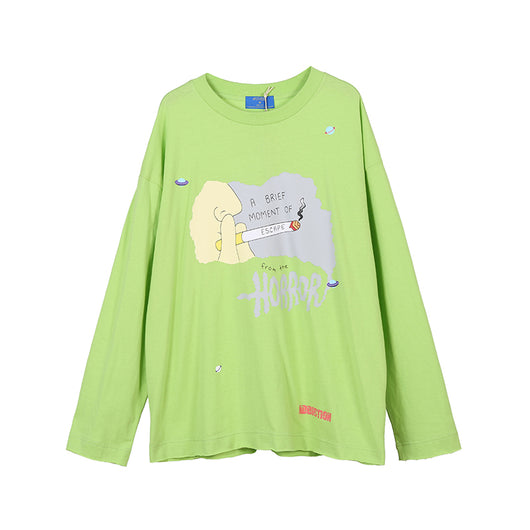 Playera de Manga Larga Estampado Cartoon 100% Algodón Puro Mujer - Image 6