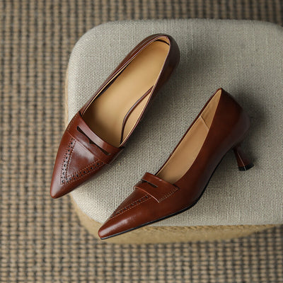 Zapatos de Tacón Medio con Punta Fina y Detalles Calados - Tallas Grandes - Image 36