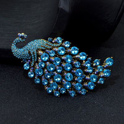 Broche Pavo Real Multicolor en Metal para Mujer