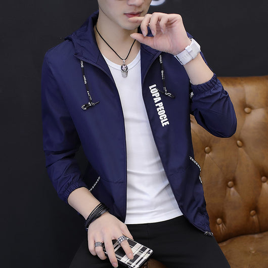 Chamarra Coreana Slim Fit Ultradelgada con Capucha para Primavera y Otoño