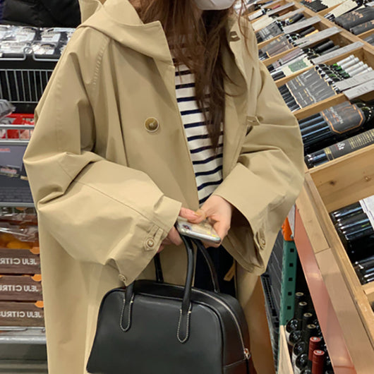 Abrigo Trench Gabardina con Capucha Largo Mujer - Estilo Femenino - Image 10