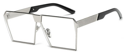 Silver-framed square polarized sunglasses with dark gray lenses and textured temples on a white background. - Image 10