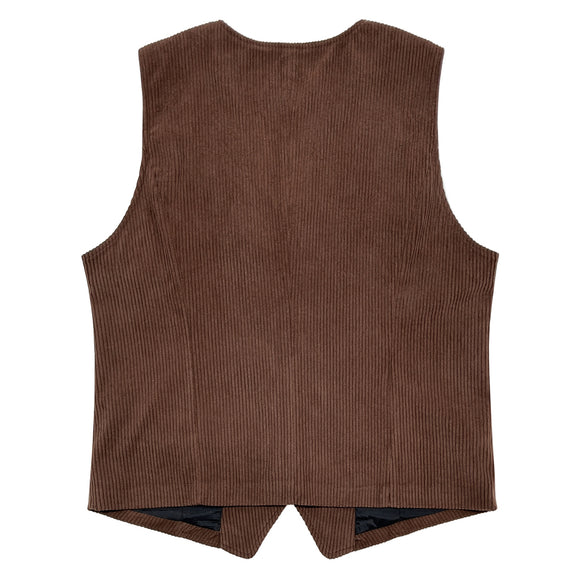 Colete de Pana Masculino com Bolsos Patchwork e Jaqueta Externa