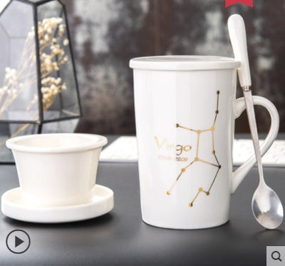 Taza de Cerámica Creativa con Tapa, Cuchara y Filtro para Té - Image 21