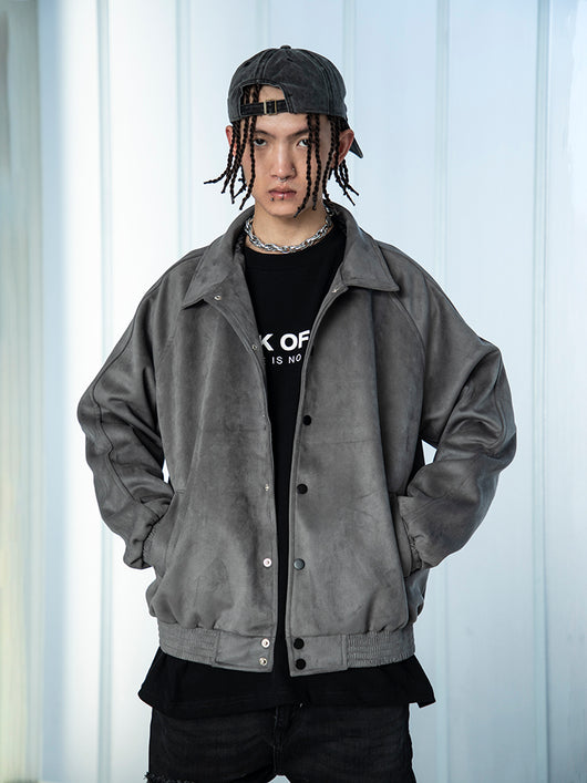 Chaqueta de Béisbol Suede Desgastada para Hombre - Image 10