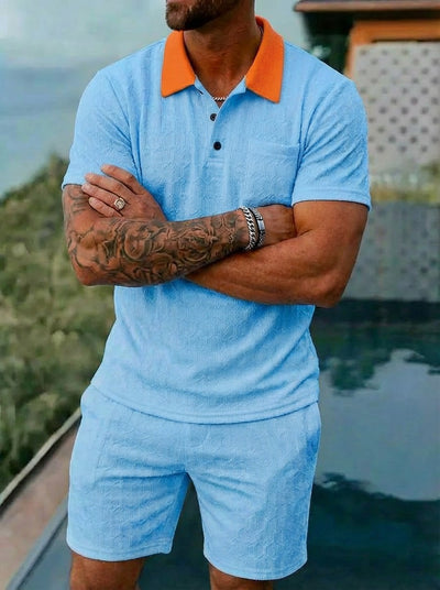 Conjunto de Playera y Shorts Deportivos Transpirables con Bloques de Color - Image 12