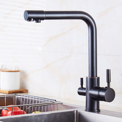 Grifo Giratorio de Cobre para Lavaplatos con Control de Agua Fría y Caliente - Image 10