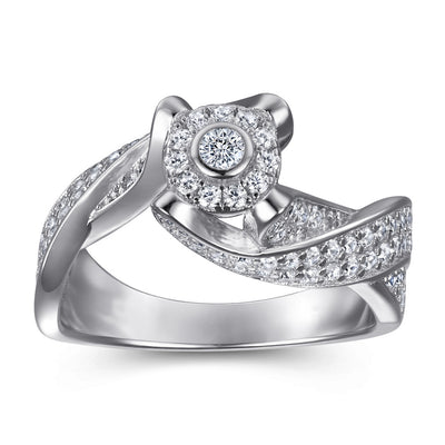 Anillo de Plata Esterlina S925 Diseño Curvo Romántico para Mujer - Image 10