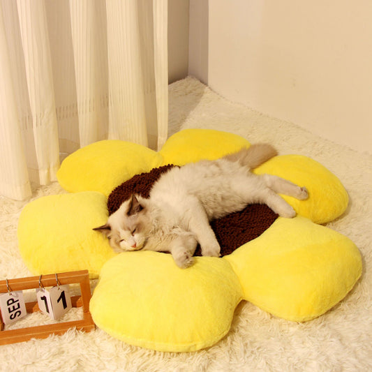 Nido Redondo Floral para Gatos - Cama Térmica Acogedora Todo Clima