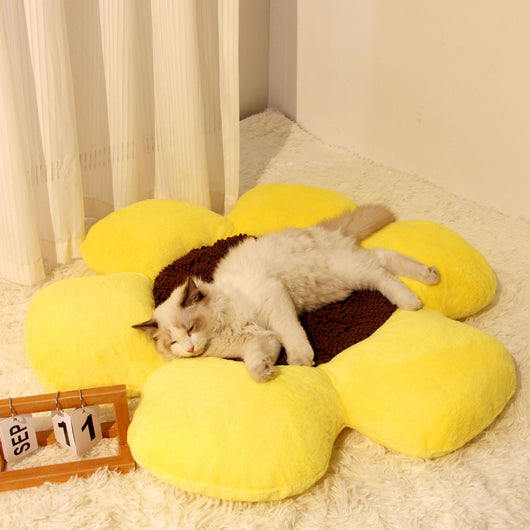 Nido Redondo Floral para Gatos - Cama Térmica Acogedora Todo Clima