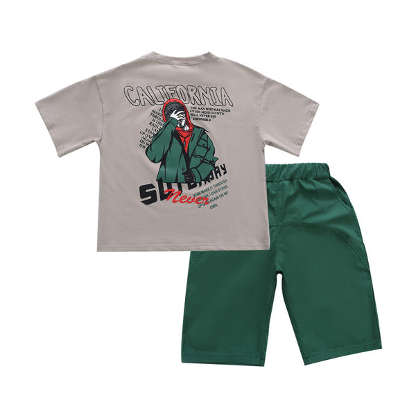 Conjunto de Dos Piezas de Algodón para Niños - Manga Corta Ligera