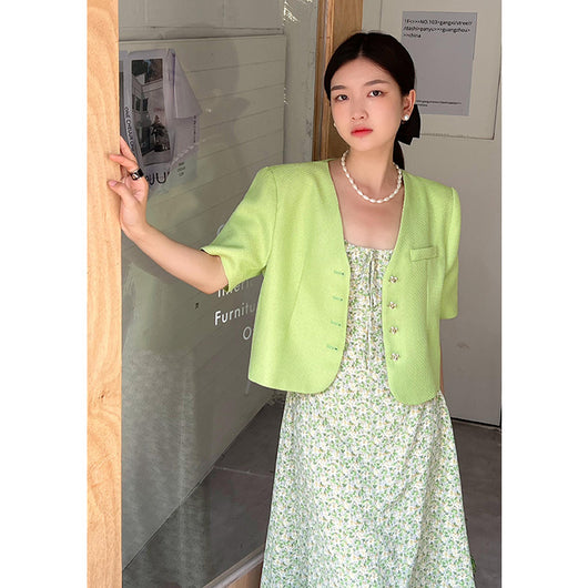 Abrigo Coreano Elegante de Solapa Única con Estampado Retro - Image 4