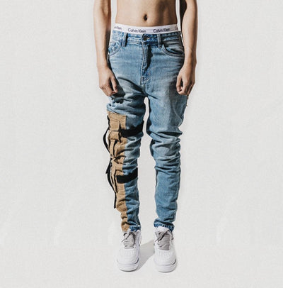 Jeans Slim Fit Vintage Desgastado con Stretch