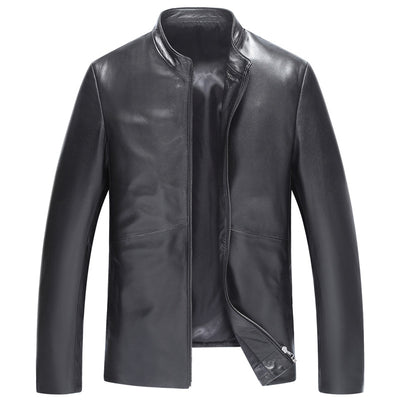 Chaqueta Corta de Cuero de Oveja Haining para Hombre - Image 6