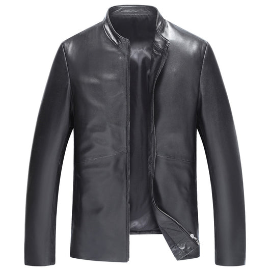 Chaqueta Corta de Cuero de Oveja Haining para Hombre - Image 6