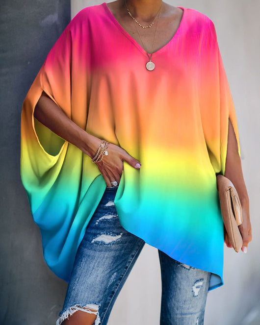 Camiseta Suelta con Cuello en V para Mujer - Estilo Europeo y Americano - Image 19