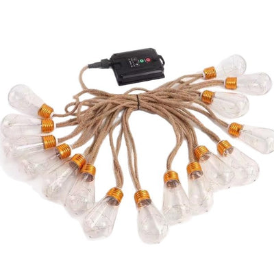 Cadena de Luces Solar Impermeable con Cuerda de Cáñamo para Camping y Decoración - Image 6