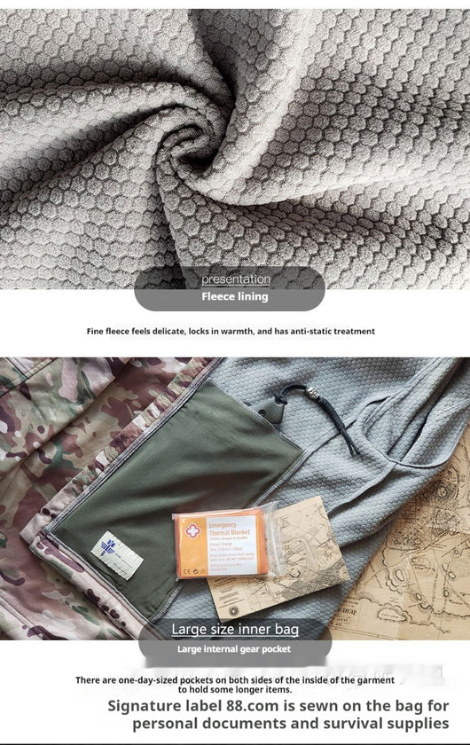 Abrigo Táctico Camuflaje Polar Impermeable para Hombre - Image 10