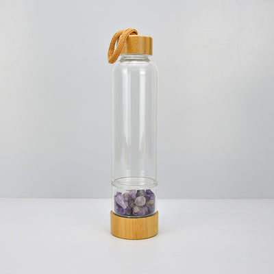 Vaso Térmico de Cristal con Tapa de Bambú y Piedras de Poder - Doble Capacidad - Image 2