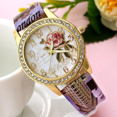 Reloj de Cuarzo para Mujer con Patrón Floral Chino - Image 14